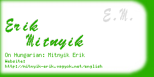 erik mitnyik business card